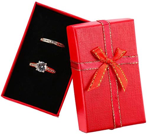 פנגדה 12 חתיכות קרטון טבעת אריזת מתנה תכשיטי קופסות חבילה מקרה עבור חג המולד חג האהבה שרשרת עגיל מתנה,