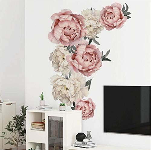 פרחי אדמונית מדבקת קיר עמיד למים PVC אדמונית פרחי ורדים מדבקות קיר מדבקות נשלפות מדבקה לעיצוב קיר פרחוני