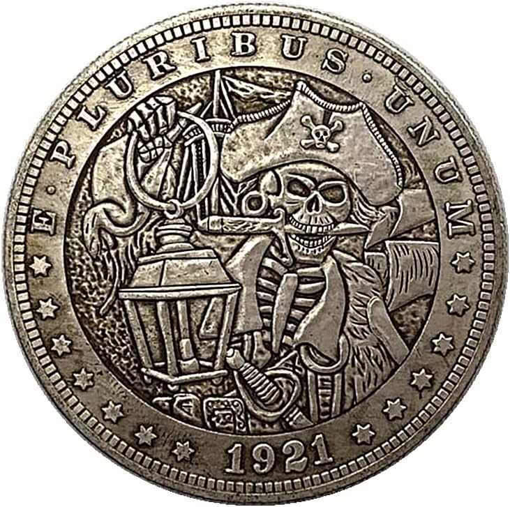 1921 מטבעות נודדים פיראטים מובלטים נחושת עתיקה מטבעות אוסף מכסף ישן מטבעות מכסף מטבעות זיכרון מטבעות