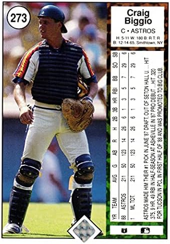 1989 סיפון עליון בייסבול 273 CRAIG BIGGIO TROOKIE כרטיס