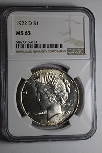 1922 D Peace Silver Dollar Uncirculated MS/BU COIN COIN 1 $