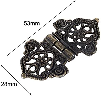 2 יחידים עתיקים ברונזה/ארון זהב דלת תכשיטים תכשיטים מגירת עץ ארון ציר דקורטיבי לחומרת ריהוט 53 * 28