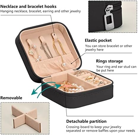 אומיריקו הסוואה קופסת תכשיטים קטנה, נרתיק תכשיטים ניידים לטבעת, תליון, עגיל, שרשרת, ארגוני אחסון מארגן