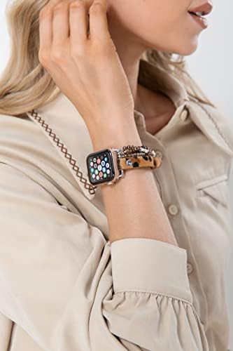 רצועת שעון אבן חרוזים של בוקיוויי תואמת עם Apple Watch 38 ממ/40 ממ/41 ממ/42 ממ/44 ממ/45 ממ/49 ממ -רצועת