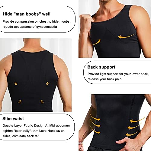 חולצות דחיסה לגברים להרזיה אפוד מעצב גוף גופיית אימון בקרת בטן בגדי בטן גופיית בטן