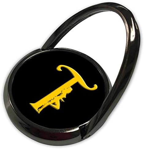 עיצוב אלכסיס של 3DROSE - מונוגרמה יופי - צהוב צהוב, צללית נקבה על שחור. מכתב מדהים T - טבעת טלפון