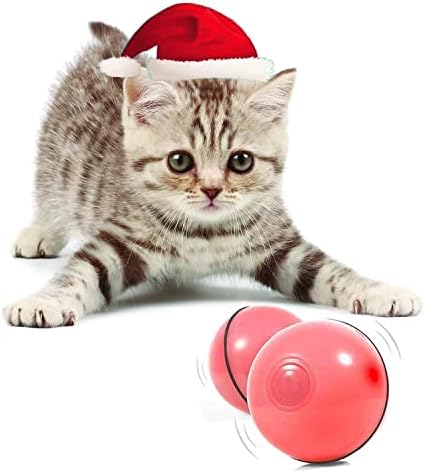 יופון חכם אינטראקטיבי חתול צעצוע-הגרסה החדשה ביותר 360 תואר עצמי מסתובב כדור, יו אס בי נטענת רשעים כדור,