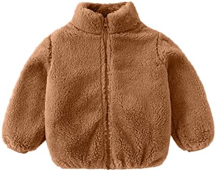 יוניסקס תינוק סוודר מעיל רך נעים חם צמר מרופד רוכסן הלבשה עליונה מעילי עבור 1-6 ט בני בנות סתיו חורף