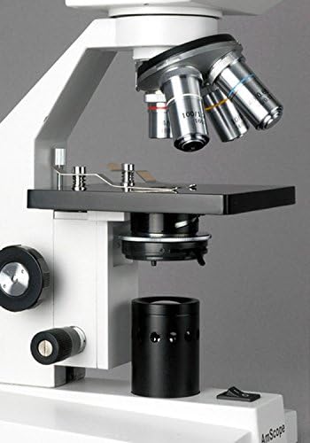 אמסקופ ב100 מיקרוסקופ משקפת מורכב, הגדלה פי 40-1600, ברייטפילד, תאורת טונגסטן, מעבה אבה, שלב רגיל