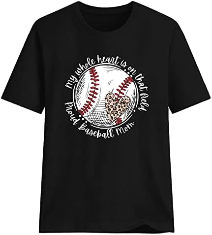 בייסבול בייסבול טש חולצת מכתב הדפס גרפיקה גרפיקה חולצה חמודה חולצה חולצות אימון עם שרוול קצר סטנדרטי