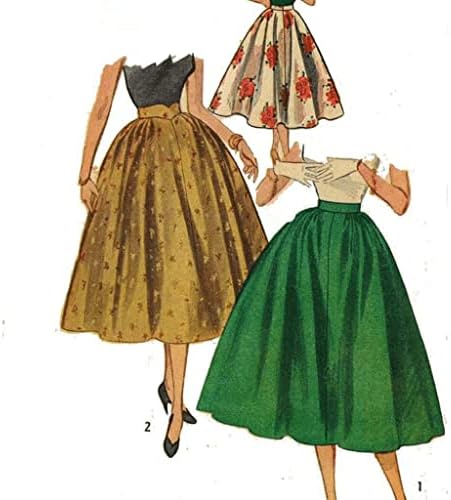 1950 דפוס, מלא מעגל חצאית, נדנדה , רוקבילי-מותניים 32 שחור ולבן