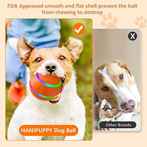 צעצוע כדור כלבים אינטראקטיבי של Hanipuppy, צעצועי חיות מחמד חכמים לחיות, משגר חשמלי עמיד כדורים מתגלגלים