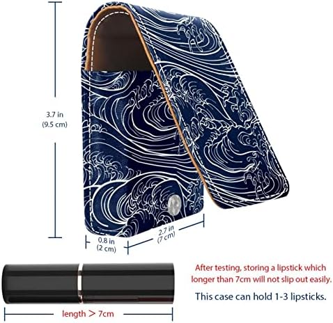 יפני ים חדש דפוס שפתון תיק עם מראה לנשים איפור ארנק שושבינה מתנה