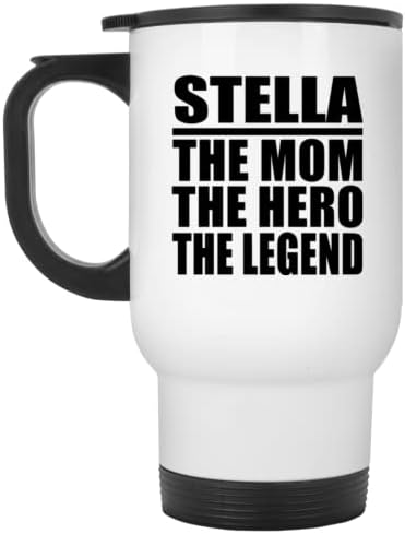 מעצב את סטלה האמא הגיבור האגדה, ספל נסיעות לבן 14oz כוס מבודד מפלדת אל חלד, מתנות ליום הולדת יום הולדת