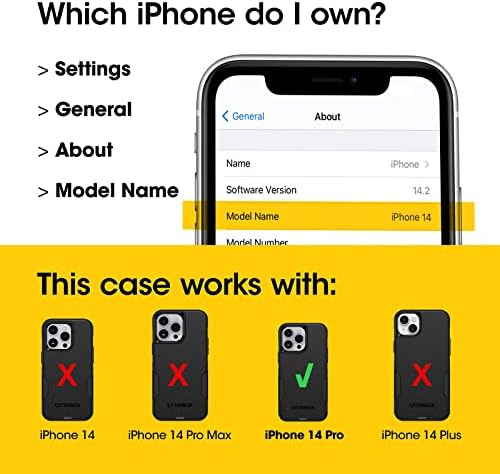 Otterbox iPhone 14 Pro Commuter Series Case - אל תהיה כחול, רזה וקשוח, ידידותי לכיס, עם הגנת יציאה
