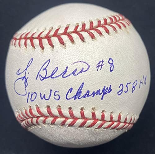 Yogi Berra 10x WS Champs 358 HR חתום בייסבול JSA - כדורי בייסבול חתימה