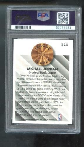 1993-94 Fleer 224 Michael Jordan PSA 7 Card Card NBA 93-94 מנהיג ניקוד-כרטיסי כדורסל לא חתומים