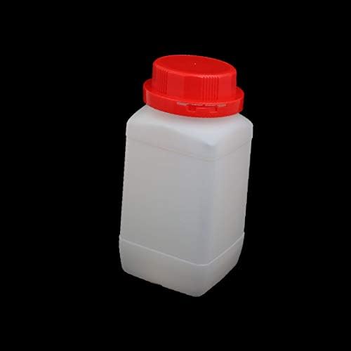 X-DREE 5 PCS 650 מל בורג פלסטיק בורג דגימה עליון בצורת ריבוע בקבוק אדום כיסוי אדום (5 יחידות 650 מל