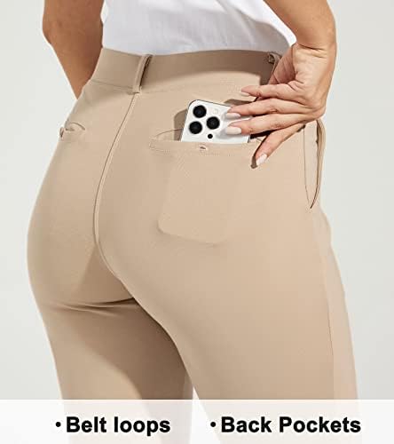 מכנסי שמלת יוגה לנשים וויליט מכנסי עבודה רזים מכנסיים רזים מתאימים למתחם משרד מכנסיים מזדמנים פטיט/רגיל