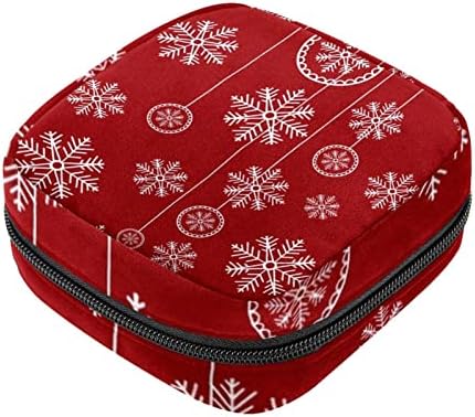 שקית אחסון מפיות סניטרית של Oryuekan, תיק תקופה ניידת לנשים בנות ווסת כוס, חג המולד של פתית שלג אדומה