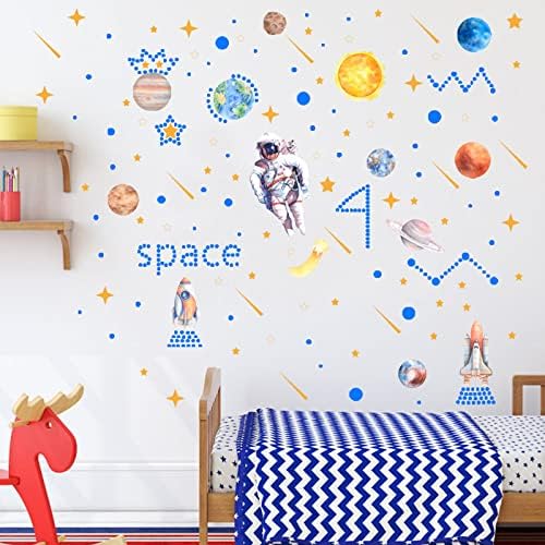 כוכב הלכת אסטרונאוט מדבקות זוהרות מדבקות קיר לחדר חדר שינה חדר שינה מדבקות קיר יצירתי מדבקות לב לילדים