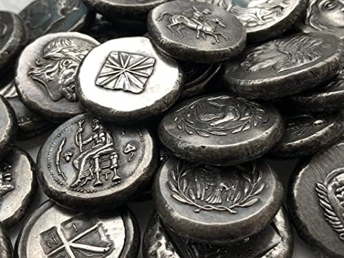 מטבעות יוונים פליז מכסף מלאכות עתיקות מצופות מטבעות זיכרון זרות בגודל לא סדיר סוג 96