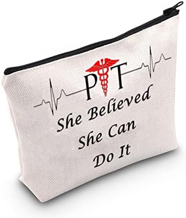 Levlo פיזיותרפיסט קוסמטיק איפור תיק PT מתנה פעימות לב היא האמינה שהיא יכולה לעשות את זה איפור שקית כיס