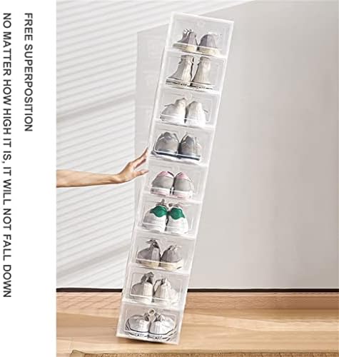 DEPILA חדש ברורה 1-12 יחידות קופסת נעליים הגדרת אחסון מתקפל מפלסטיק דלת שקופה דלת ביתית מארגן מארגן